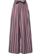 Tome 'wide Stripe Long Karate' Trousers, Women's, Size: Medium, Pink/purple, Cotton