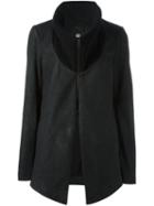 Lost & Found Ria Dunn Wool Collar Leather Jacket, Women's, Size: Small, Black, Cotton/goat Skin/spandex/elastane/wool