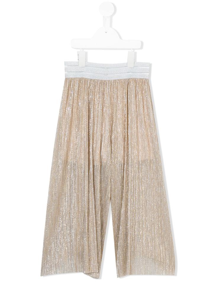 Loredana - Plissé Cropped Culotte Trousers - Kids - Polyester/spandex/elastane/viscose/metallic (grey) Fibre - 8 Yrs