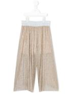 Loredana - Plissé Cropped Culotte Trousers - Kids - Polyester/spandex/elastane/viscose/metallic (grey) Fibre - 8 Yrs
