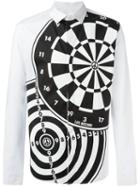 Love Moschino Printed Shirt, Men's, Size: Large, White, Cotton/spandex/elastane