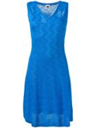M Missoni - Sleeveless Zig Zag Dress - Women - Polyester/viscose/virgin Wool - 46, Women's, Blue, Polyester/viscose/virgin Wool