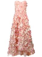 Marchesa Notte - Gathered Petal Gown - Women - Polyester - 8, Pink/purple, Polyester