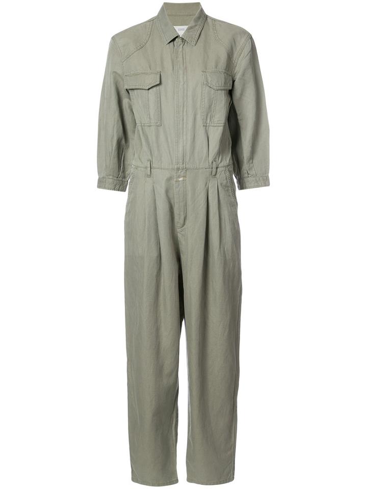 Closed - Cargo Pocket Jumpsuit - Women - Cotton/linen/flax - Xs, Green, Cotton/linen/flax