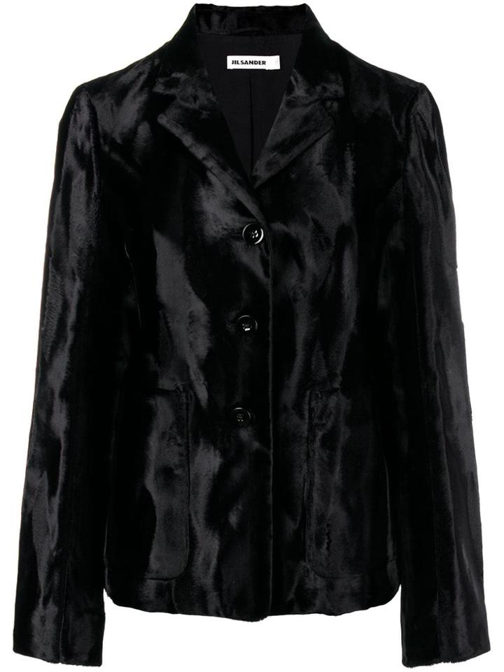 Jil Sander Velvet Single Breasted Jacket - Blue