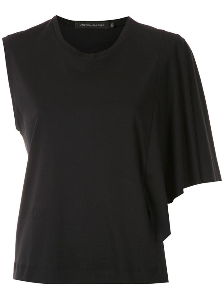 Andrea Marques Asymmetric Sleeves Blouse - Black