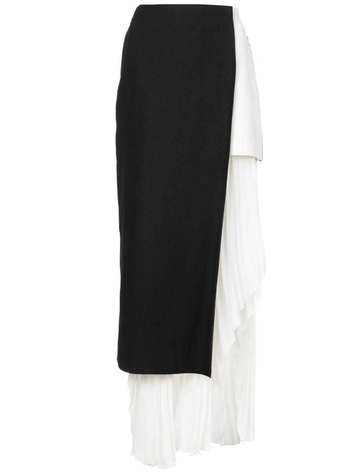 Valery Kovalska Contrast Asymmetric Skirt - Black