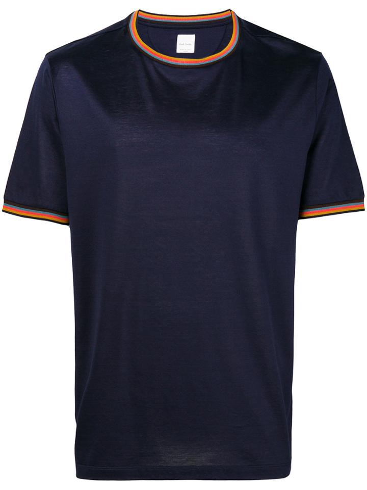 Paul Smith Striped Sleeve T-shirt - Blue