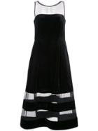 Aidan Mattox Sheer Stripes Dress - Black
