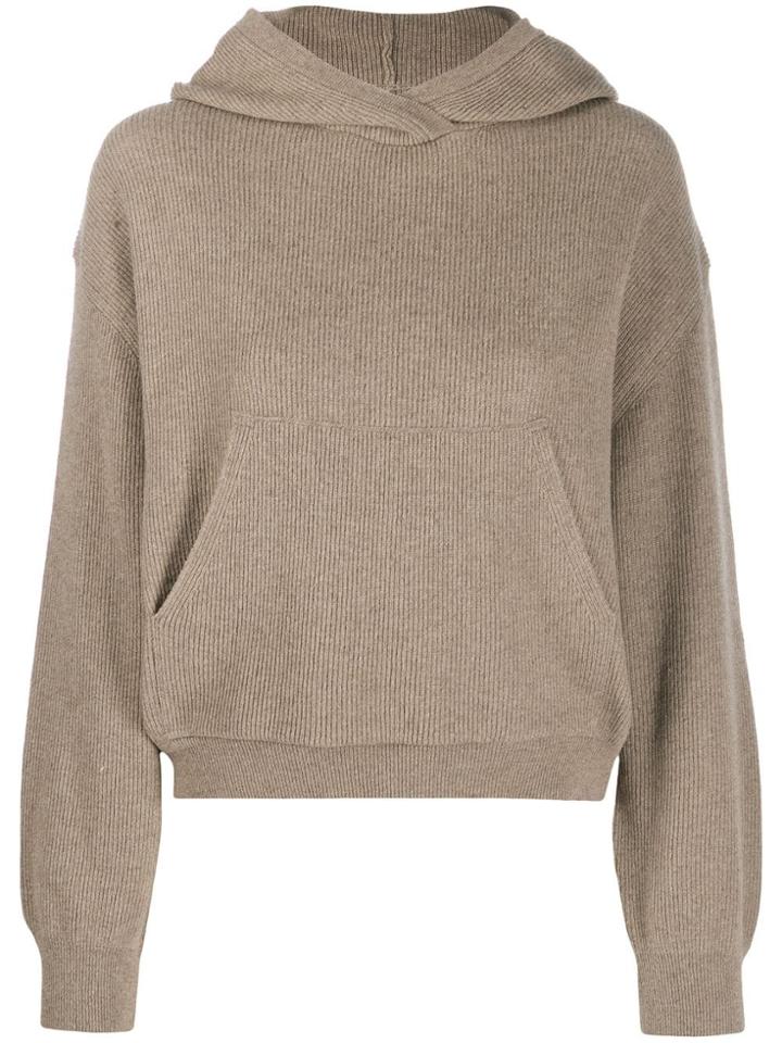Nanushka Mog Ribbed Hoodie - Neutrals