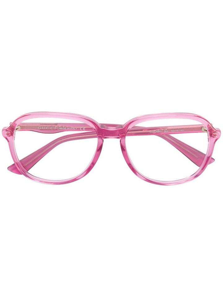 Gucci Eyewear Round Oversized Glasses - Pink