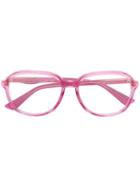 Gucci Eyewear Round Oversized Glasses - Pink