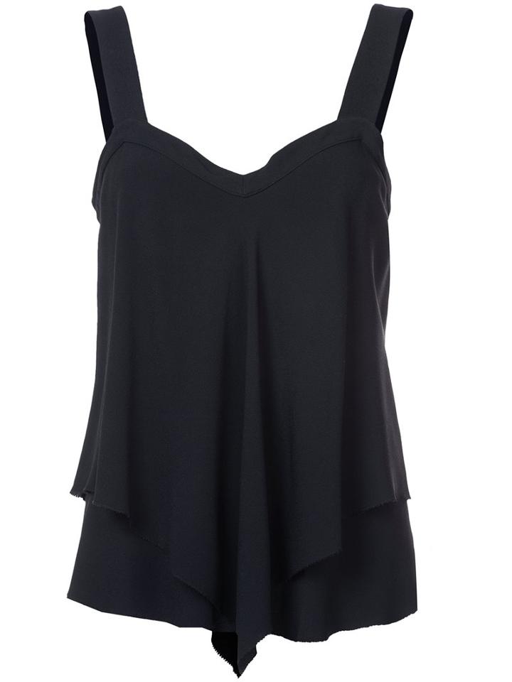 Derek Lam 10 Crosby - Draped Tank Top - Women - Silk/acetate - 12, Black, Silk/acetate