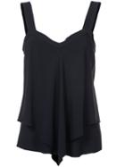 Derek Lam 10 Crosby - Draped Tank Top - Women - Silk/acetate - 12, Black, Silk/acetate