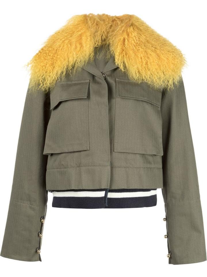 Harvey Faircloth Cropped Aviator Jacket - Green