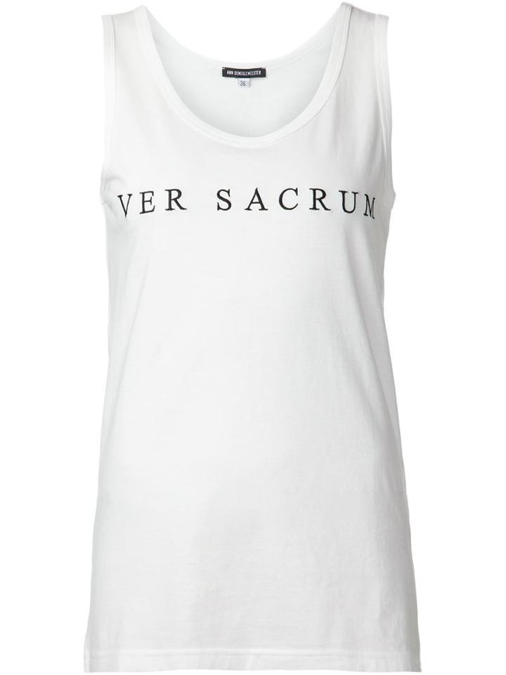 Ann Demeulemeester Ver Sacrum Printed Top, Women's, Size: 40, White, Cotton