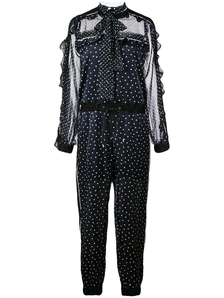 Sacai Polka Dot Print Jumpsuit - Blue
