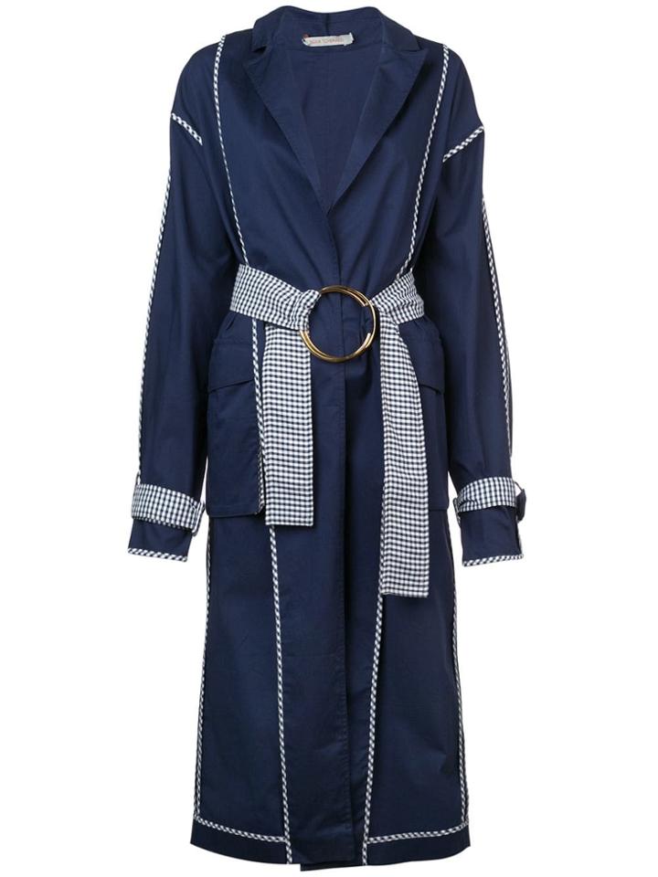 Silvia Tcherassi Metal Ring Belted Coat - Blue