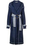 Silvia Tcherassi Metal Ring Belted Coat - Blue