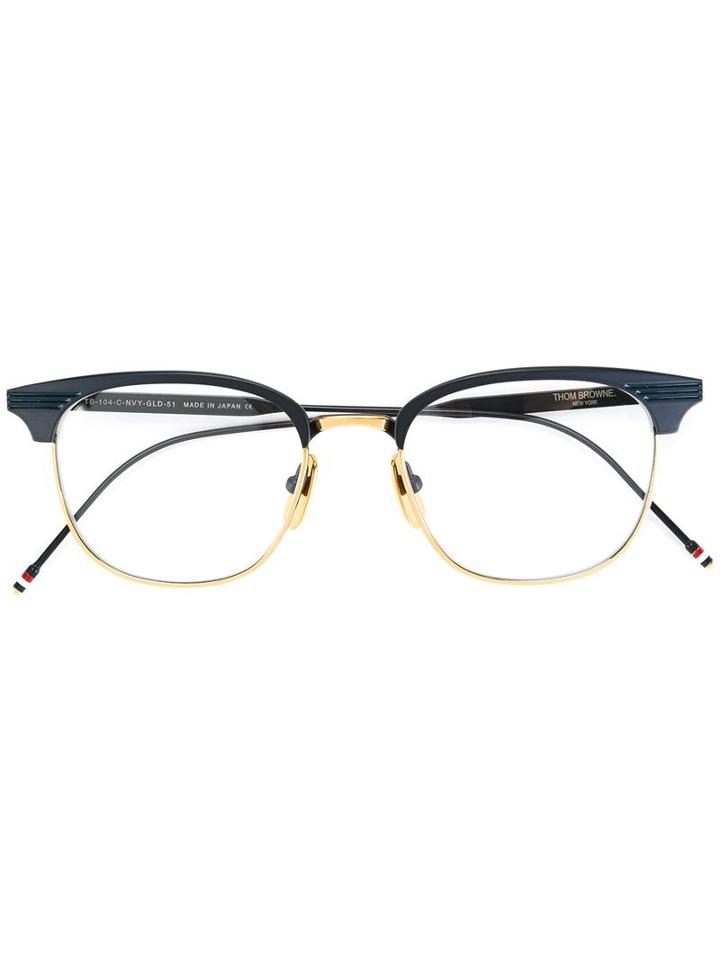 Thom Browne Round Frame Glasses, Black, Titanium