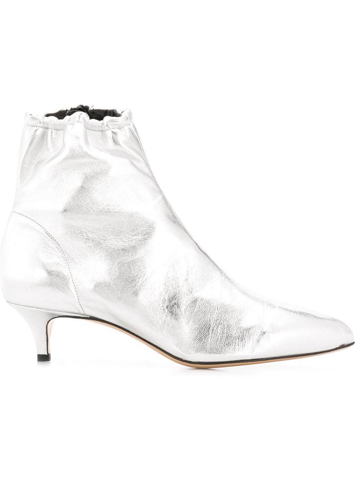 Fabio Rusconi Metallic Ankle Boots - Silver