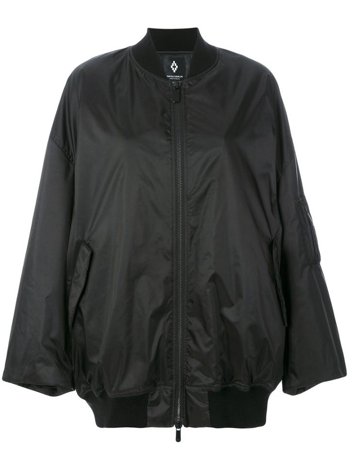 Marcelo Burlon County Of Milan - Printed Oversized Bomber Jacket - Women - Polyamide/polyurethane - M, Black, Polyamide/polyurethane