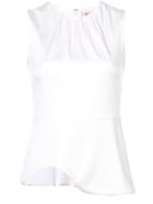Cushnie Curved Peplum Hem Top - White