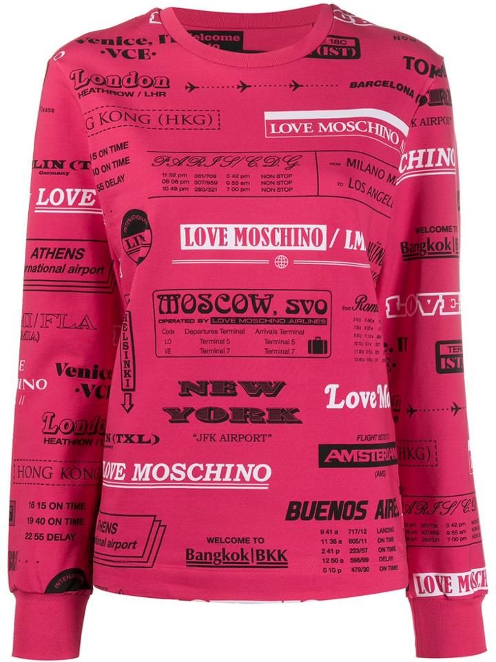 Love Moschino Lma All-over Print Sweatshirt - Pink