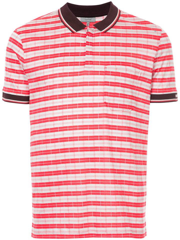 Lanvin Casual Striped Polo Shirt - Red