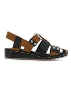 Mara Mac Studded Leather Sandals - Brown