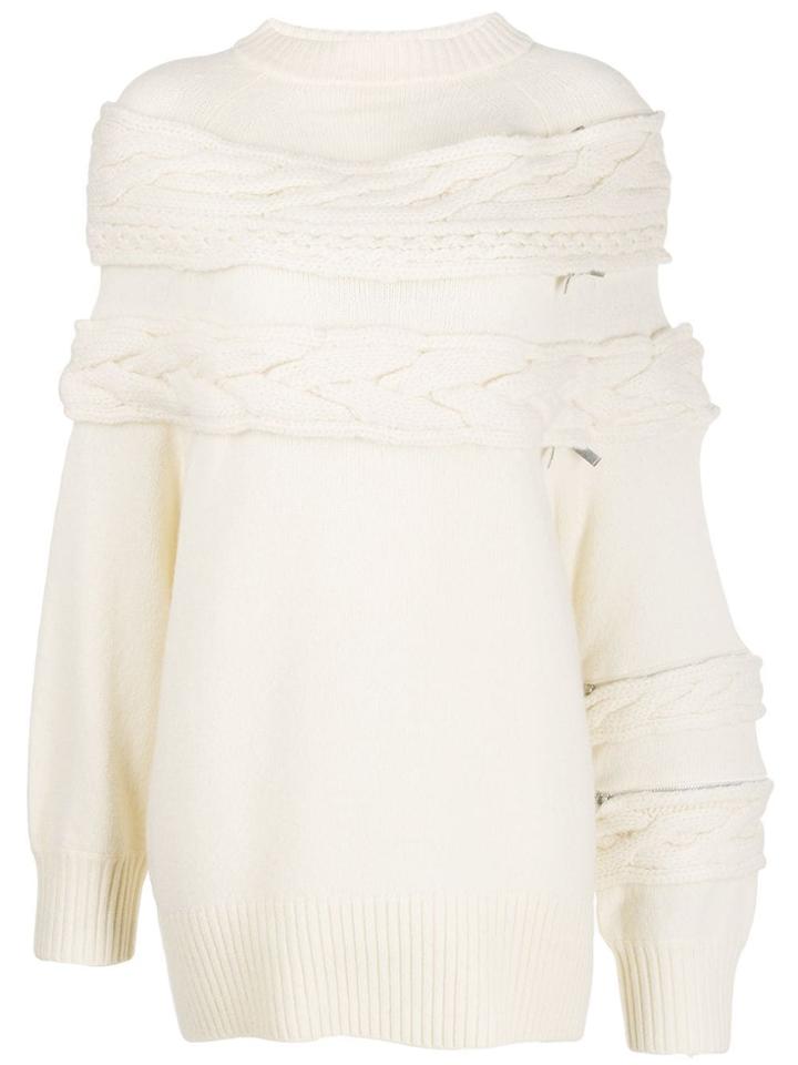 Sacai Mock Neck Oversized Jumper - White