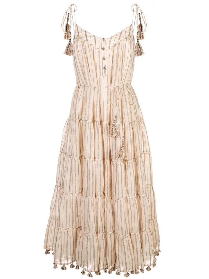 Zimmermann Tiered Midi Dress - White