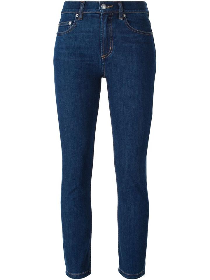 Marc By Marc Jacobs Cropped Skinny Fit Jeans, Women's, Size: 27, Blue, Cotton/polyester/spandex/elastane