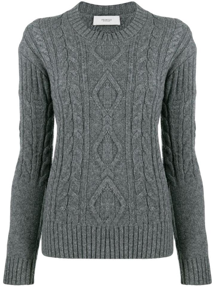 Pringle Of Scotland Cable-knit Fitted Sweater - Grey