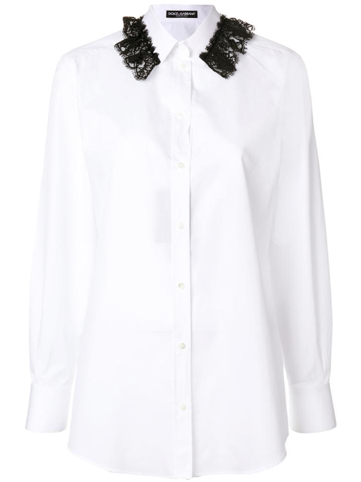 Dolce & Gabbana Lace Detail Shirt - White