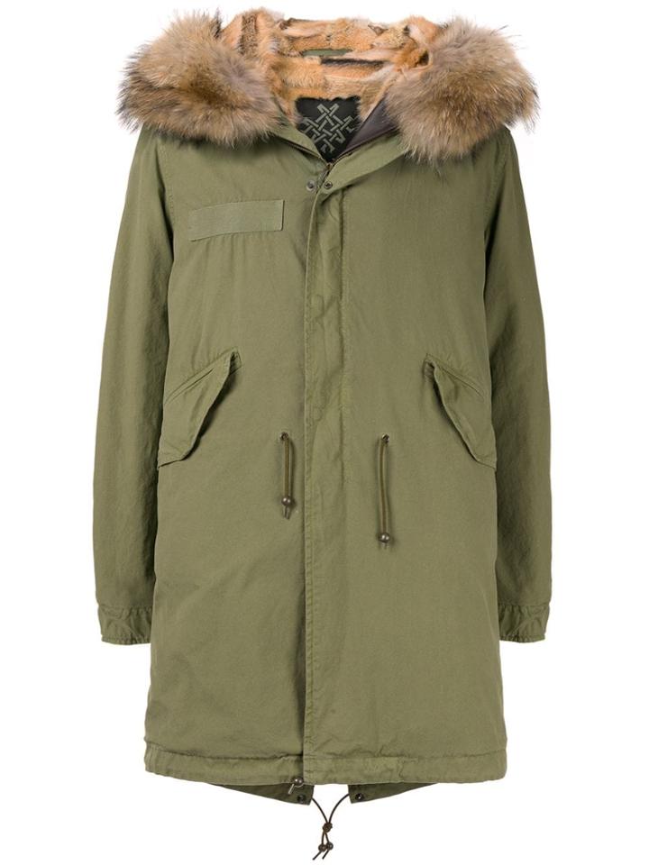 Mr & Mrs Italy Faux Fur Trimmed Parka Coat - Green