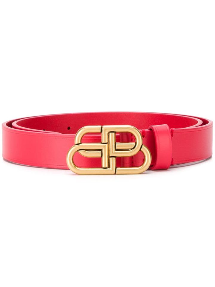 Balenciaga Bb Buckle Belt - Red