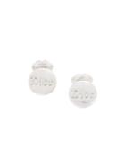 Christian Dior Pre-owned Logo Embossed Round Clip-on Earrings - Silver