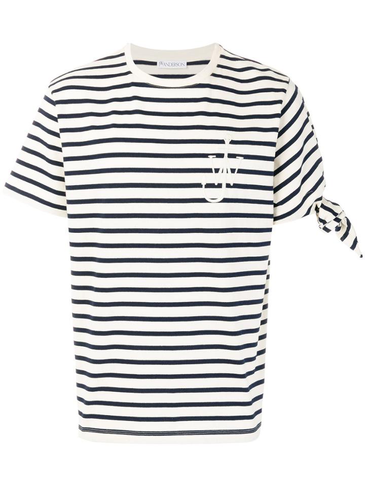 Jw Anderson Bretron Strip Knot T-shirt - White