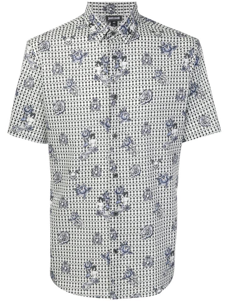 Just Cavalli Printed Shortsleeved Shirt - White