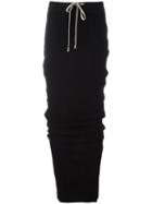 Rick Owens Drkshdw Draped Detail Maxi Skirt, Women's, Size: Large, Black, Cotton