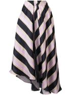 Apiece Apart Asymmetric Striped Skirt - Pink & Purple