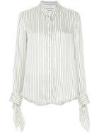 Nobody Denim Silk Cuff Shirt Fine Stripe - White