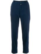 Closed Cropped Straight-leg Trousers - Blue