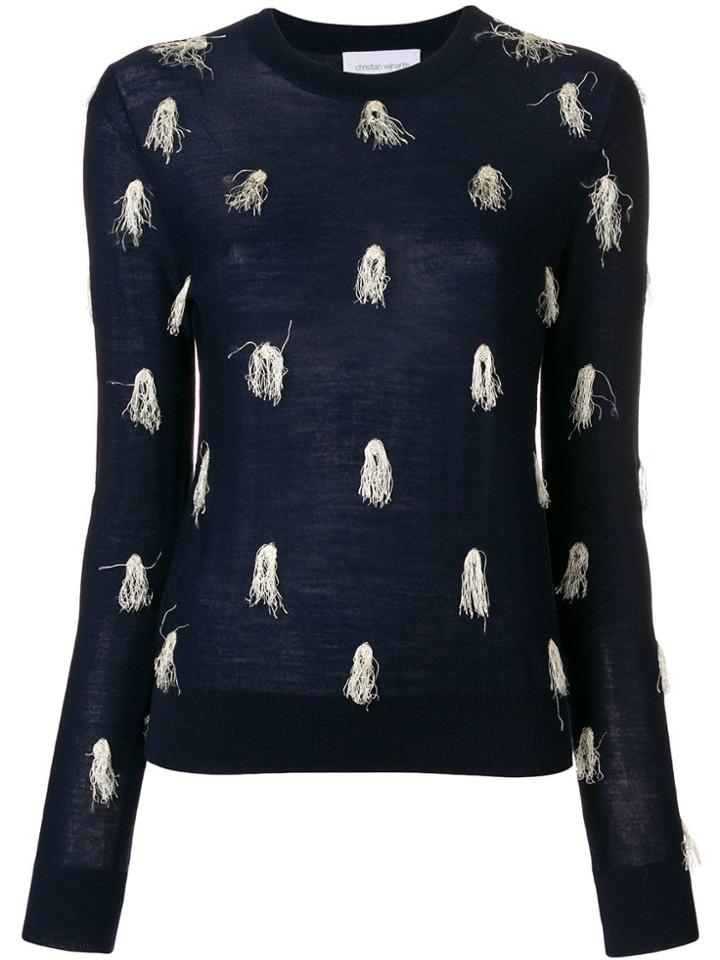 Christian Wijnants Textured Polka Dot Sweater - Blue