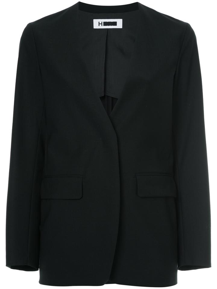 H Beauty & Youth Curved Hem Boxy Blazer - Black