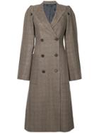 Rokh Removable Sleeve Checked Coat - Brown