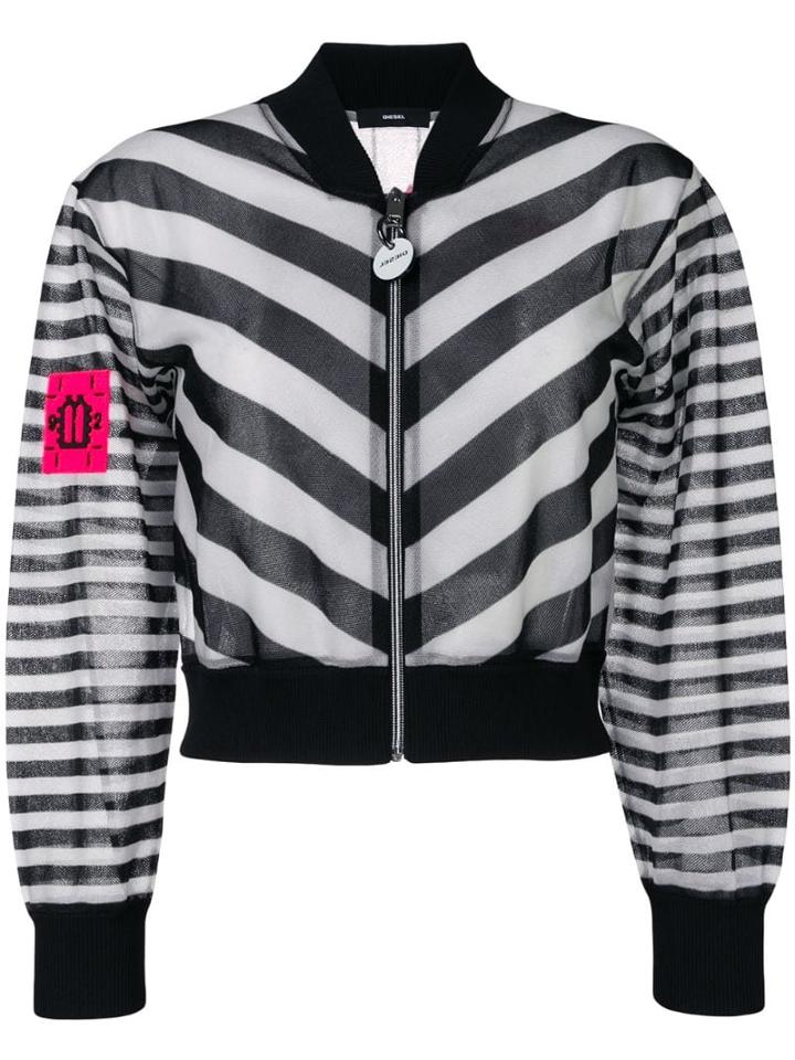 Diesel Zip Closure Bomber Jacket - Black