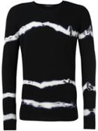 Roberto Collina Tie-dye Sweater, Men's, Size: 48, Black, Merino