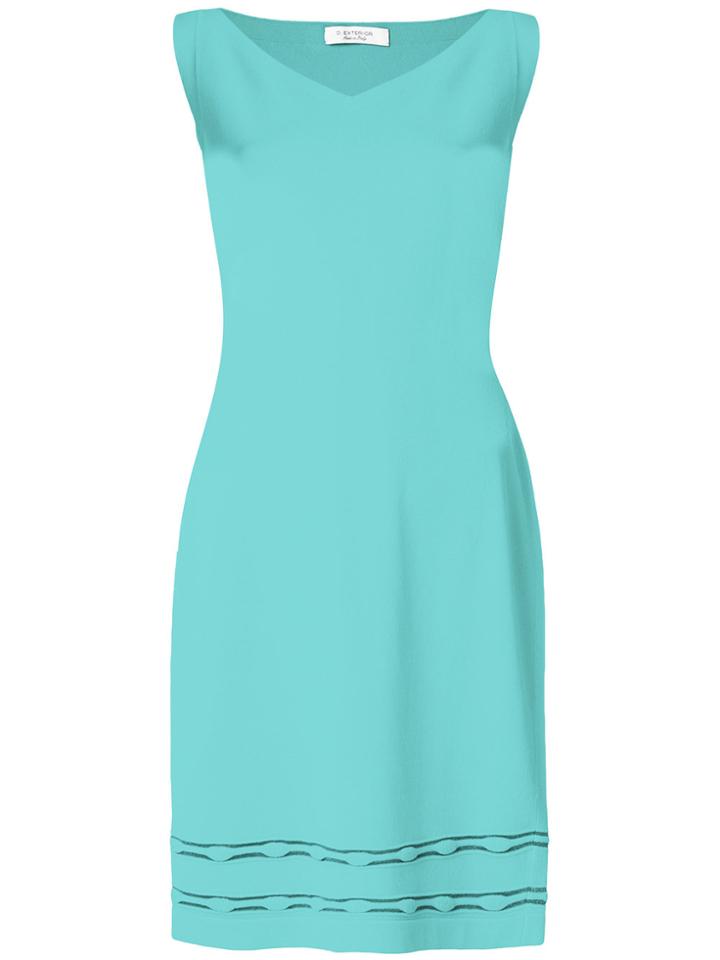 D.exterior V-neck Knitted Dress - Blue